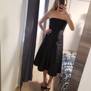 BCBGMaxAzria corset top satin midi dress